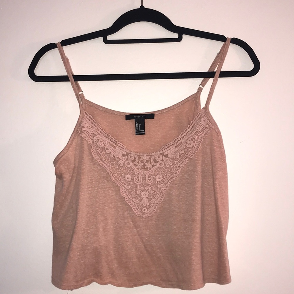 light pink cropped tank top